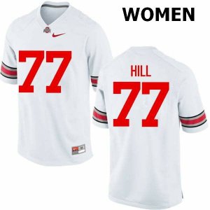 Women's Ohio State Buckeyes #77 Michael Hill White Nike NCAA College Football Jersey Sport SXJ0044AW